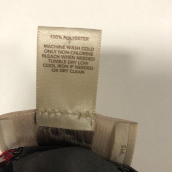 Loft Dark Gray Red Black Floral Long Sleeve Blouse with Ruffles size Medium - Picture 8 of 8